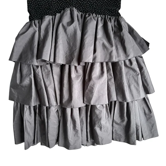 Vintage John Charles Velvet Polka Dot Mermaid Evening Gown Dress Cyprus SMALL - Picture 5 of 9